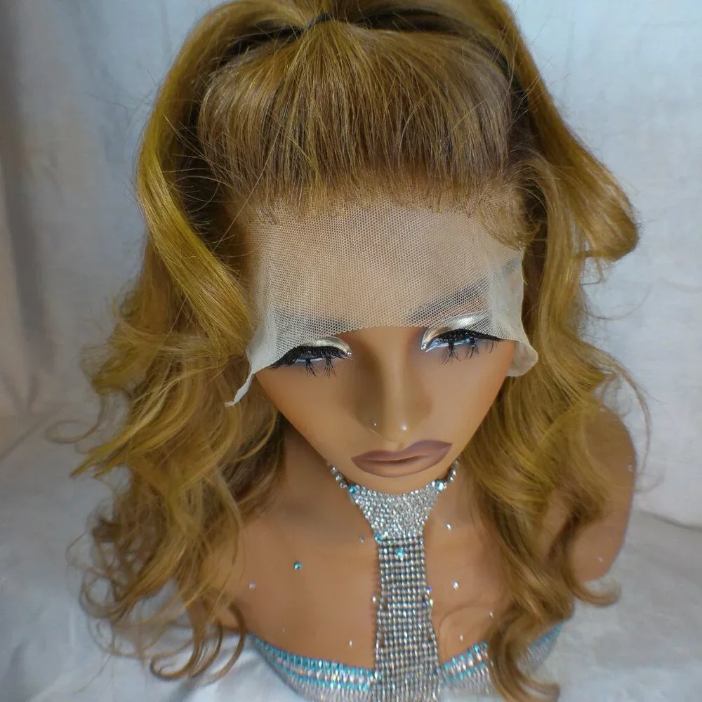 ✨18 Inch Human Tigers Eye Dimensional Lace Wig With Large Parting Area ✨ - Picture 7 of 16